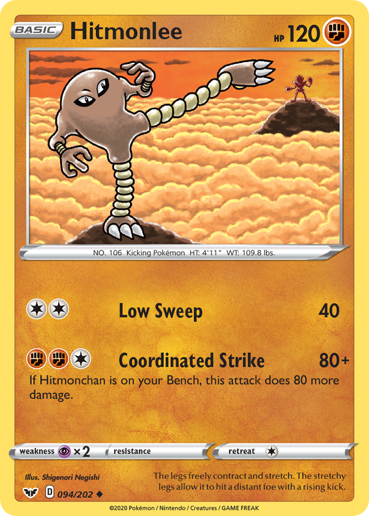 Hitmonlee (094/202) [Sword & Shield: Base Set] | Card Merchant Takapuna