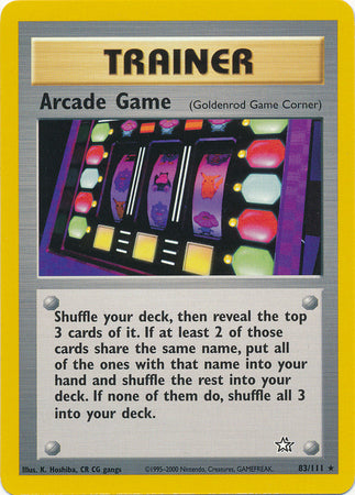 Arcade Game (83/111) [Neo Genesis Unlimited] | Card Merchant Takapuna