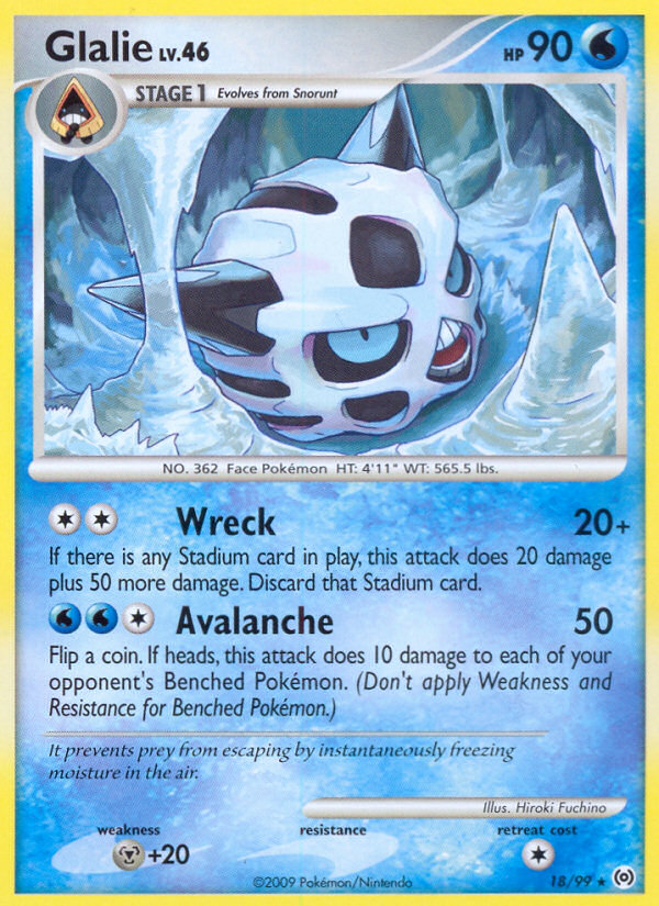 Glalie (18/99) [Platinum: Arceus] | Card Merchant Takapuna