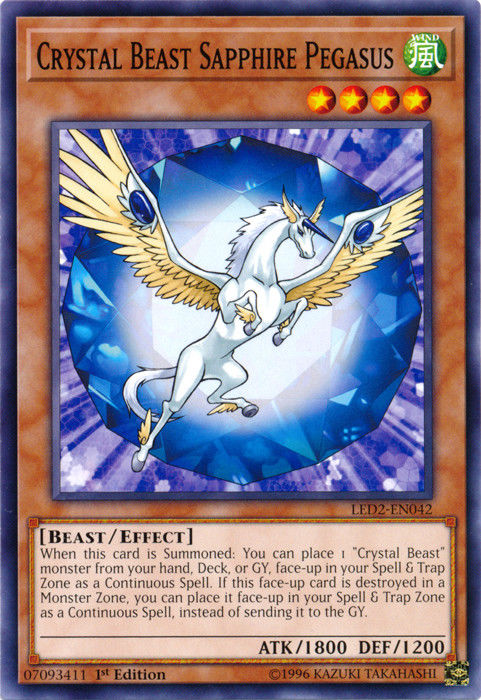 Crystal Beast Sapphire Pegasus [LED2-EN042] Common | Card Merchant Takapuna