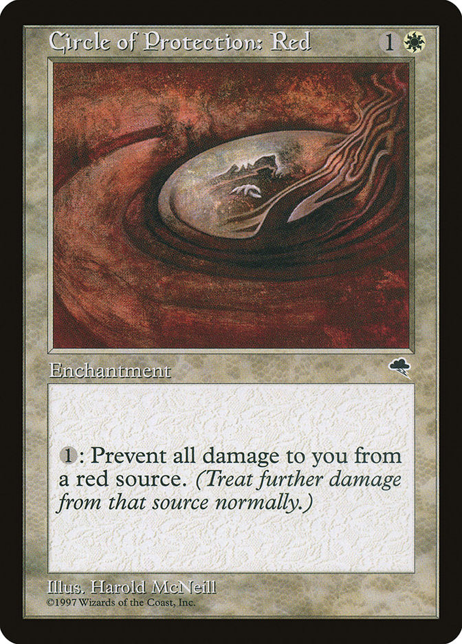 Circle of Protection: Red [Tempest] | Card Merchant Takapuna