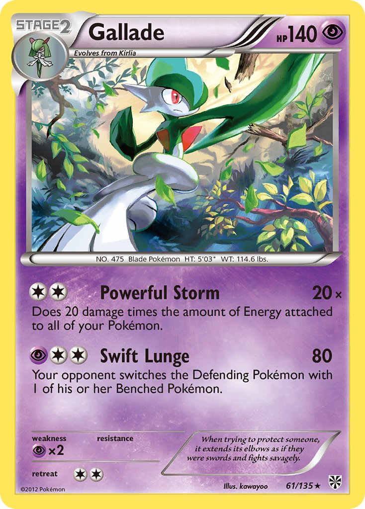 Gallade (61/135) (Cosmos Holo) (Blister Exclusive) [Black & White: Plasma Storm] | Card Merchant Takapuna