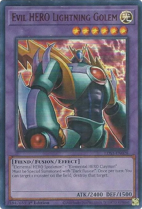 Evil HERO Lightning Golem (Red) [LDS3-EN028] Ultra Rare | Card Merchant Takapuna