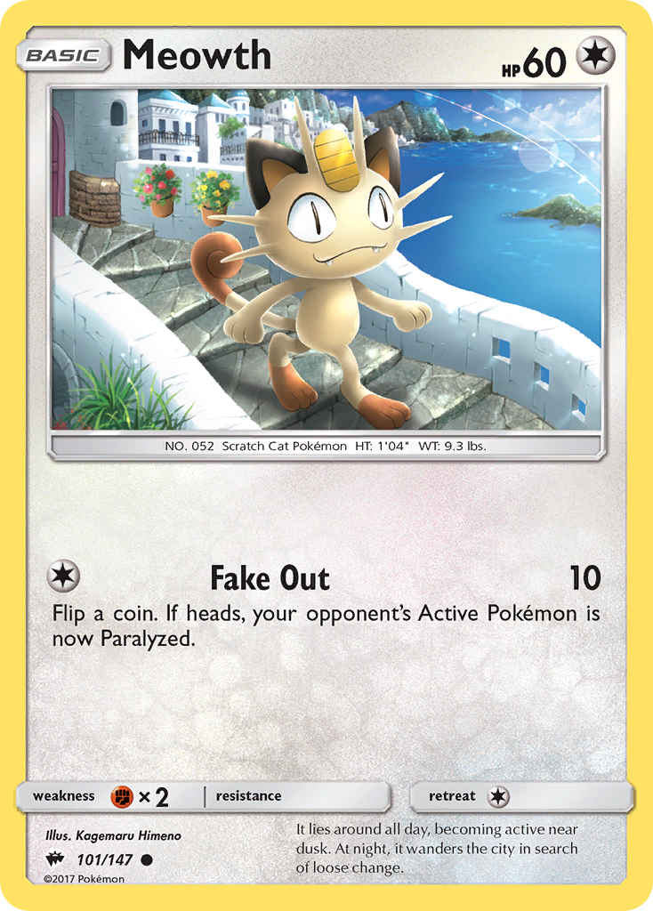 Meowth (101/147) [Sun & Moon: Burning Shadows] | Card Merchant Takapuna