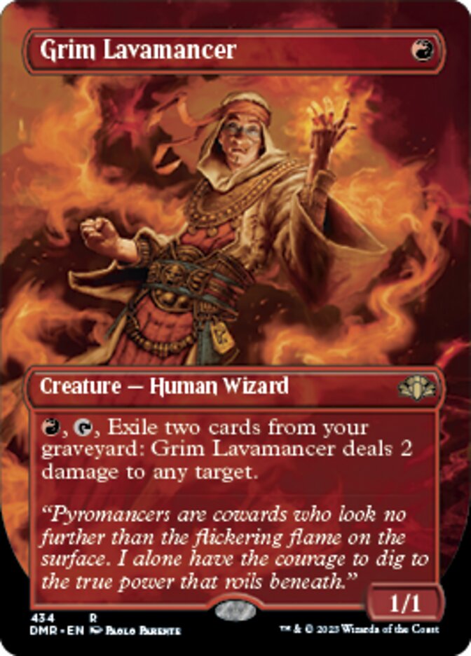 Grim Lavamancer (Borderless Alternate Art) [Dominaria Remastered] | Card Merchant Takapuna