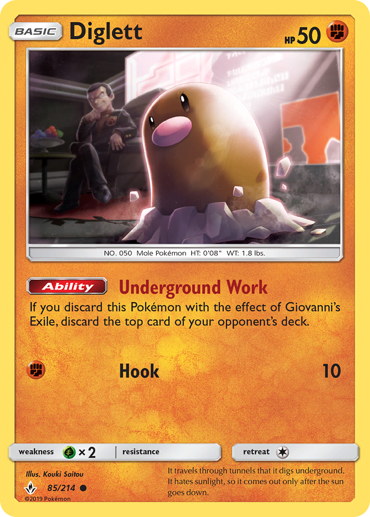 Diglett (85/214) [Sun & Moon: Unbroken Bonds] | Card Merchant Takapuna