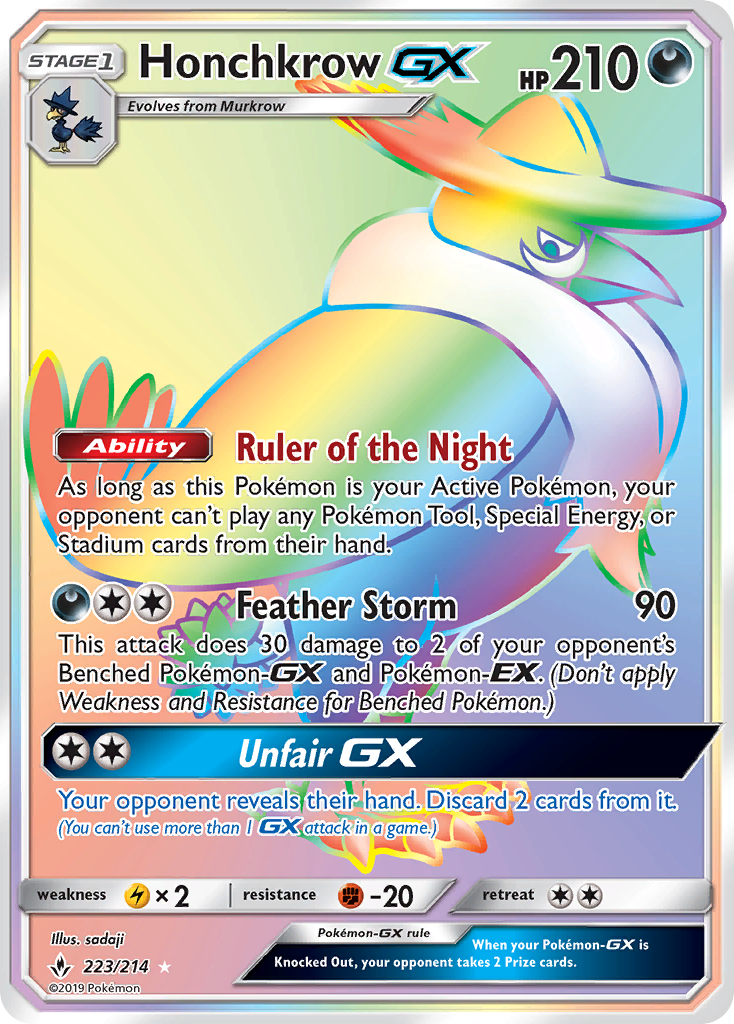 Honchkrow GX (223/214) [Sun & Moon: Unbroken Bonds] | Card Merchant Takapuna