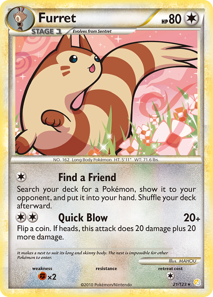 Furret (21/123) [HeartGold & SoulSilver: Base Set] | Card Merchant Takapuna