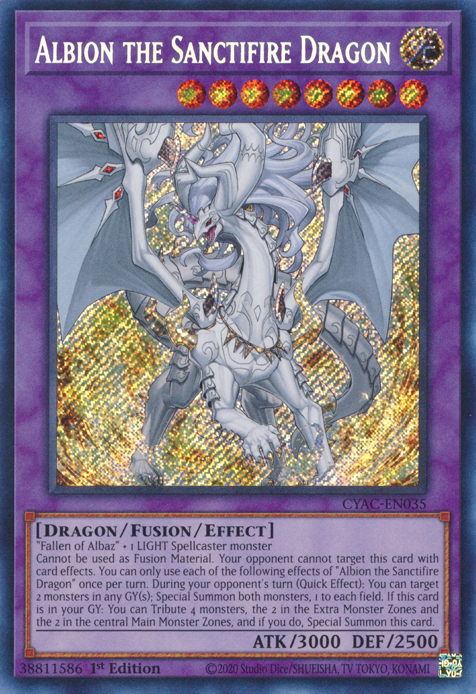 Albion the Sanctifire Dragon [CYAC-EN035] Secret Rare | Card Merchant Takapuna