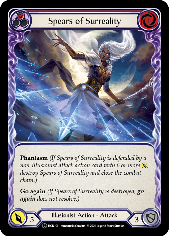 Spears of Surreality (Red) [U-MON101-RF] (Monarch Unlimited)  Unlimited Rainbow Foil | Card Merchant Takapuna