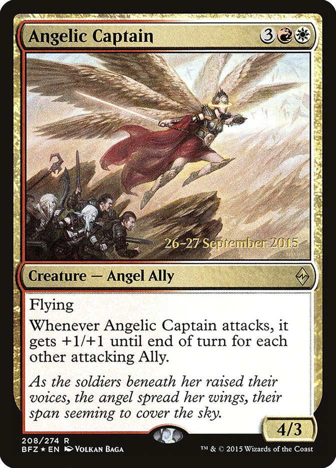 Angelic Captain [Battle for Zendikar Prerelease Promos] | Card Merchant Takapuna