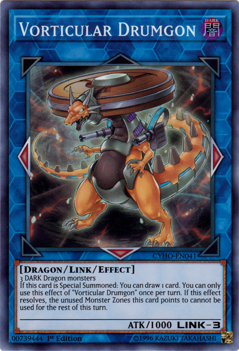 Vorticular Drumgon [CYHO-EN041] Super Rare | Card Merchant Takapuna