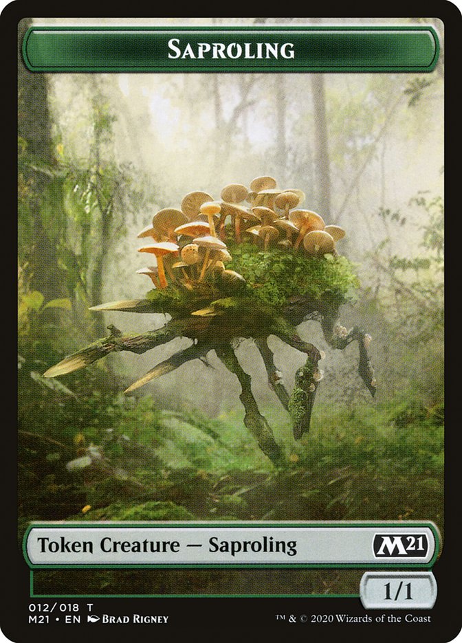 Beast // Saproling Double-Sided Token [Core Set 2021 Tokens] | Card Merchant Takapuna