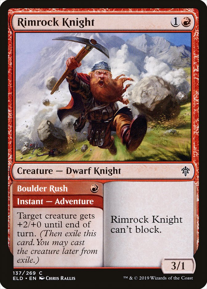 Rimrock Knight // Boulder Rush [Throne of Eldraine] | Card Merchant Takapuna