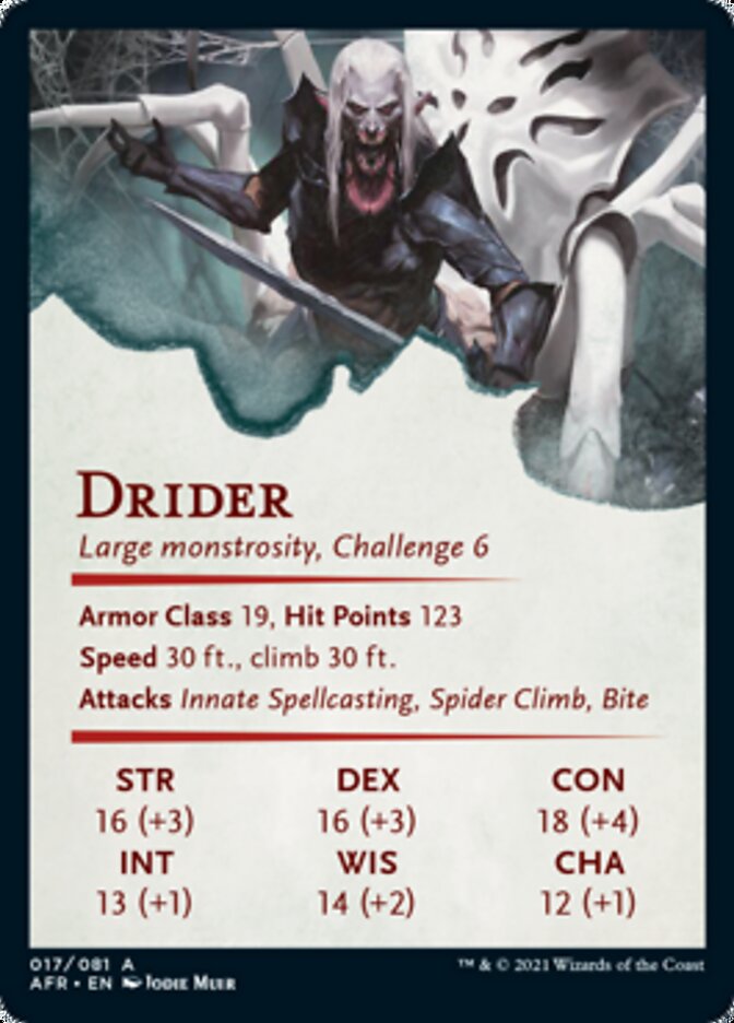 Drider Art Card [Dungeons & Dragons: Adventures in the Forgotten Realms Art Series] | Card Merchant Takapuna