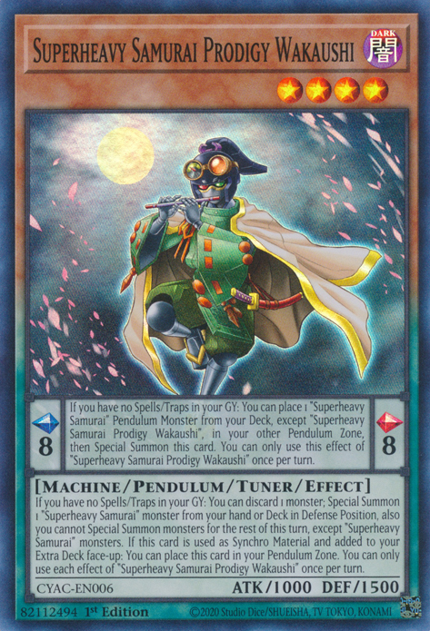 Superheavy Samurai Prodigy Wakaushi [CYAC-EN006] Super Rare | Card Merchant Takapuna