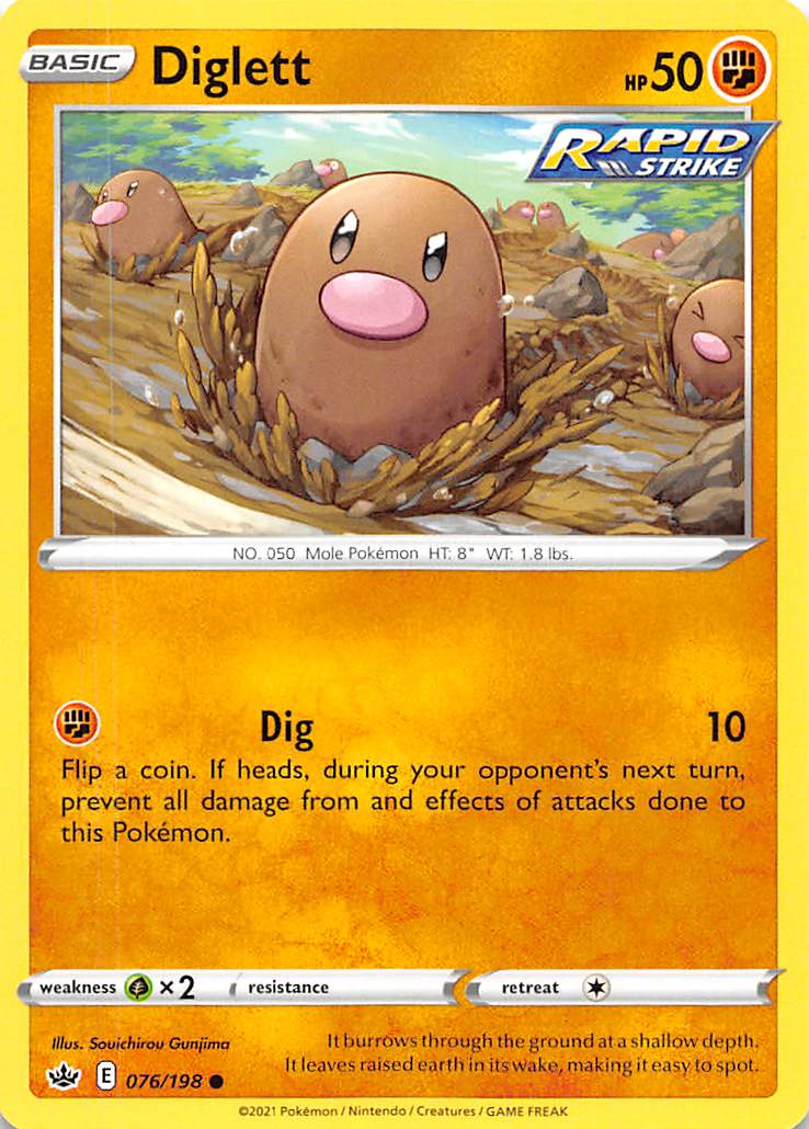 Diglett (076/198) [Sword & Shield: Chilling Reign] | Card Merchant Takapuna