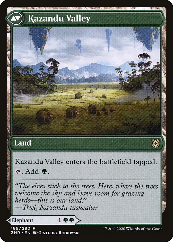 Kazandu Mammoth // Kazandu Valley [Zendikar Rising] | Card Merchant Takapuna