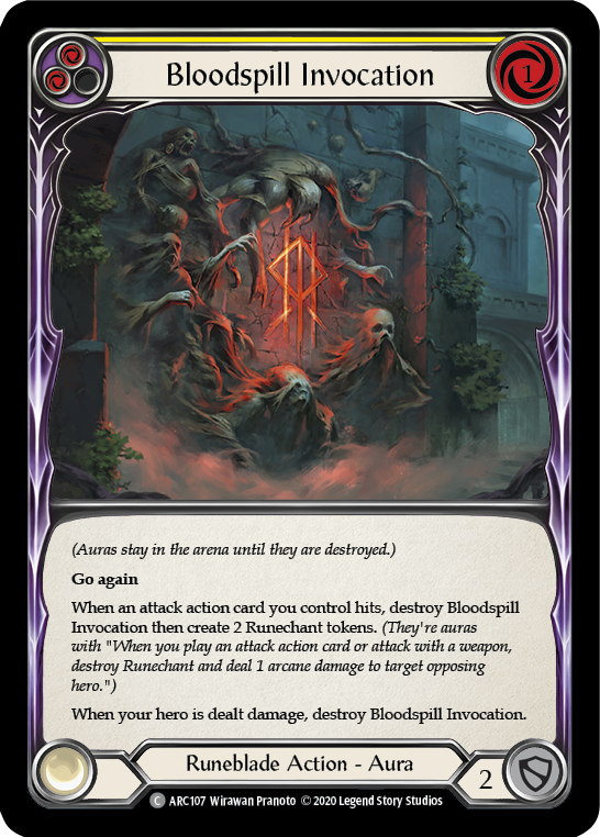 Bloodspill Invocation (Yellow) [U-ARC107] (Arcane Rising Unlimited)  Unlimited Normal | Card Merchant Takapuna