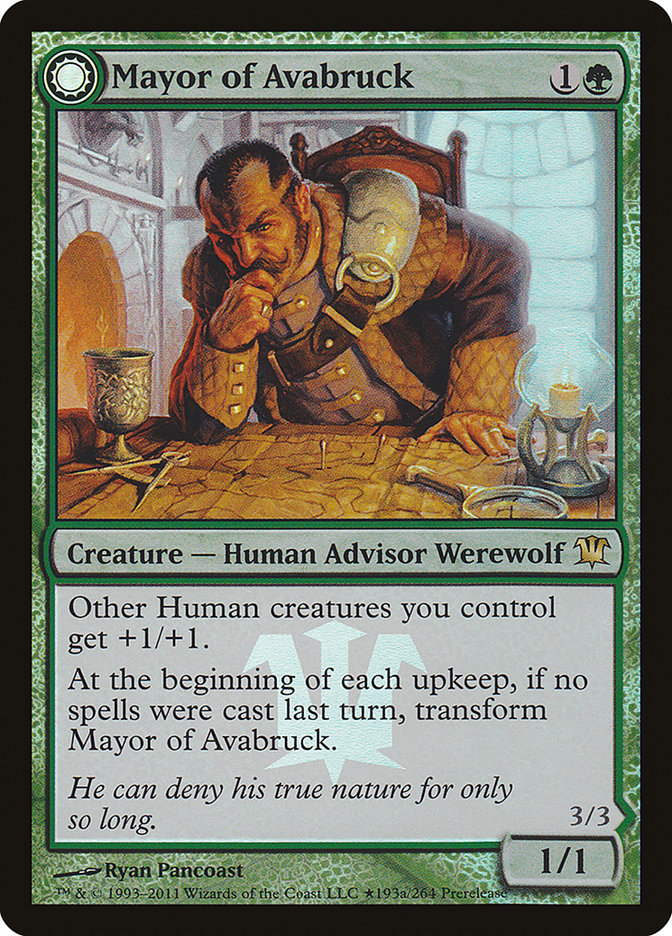 Mayor of Avabruck // Howlpack Alpha [Innistrad Prerelease Promos] | Card Merchant Takapuna