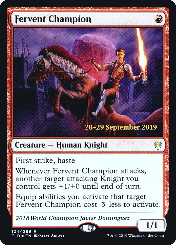 Fervent Champion [Throne of Eldraine Prerelease Promos] | Card Merchant Takapuna