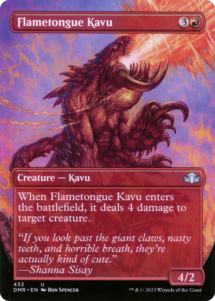 Flametongue Kavu (Borderless Alternate Art) [Dominaria Remastered] | Card Merchant Takapuna