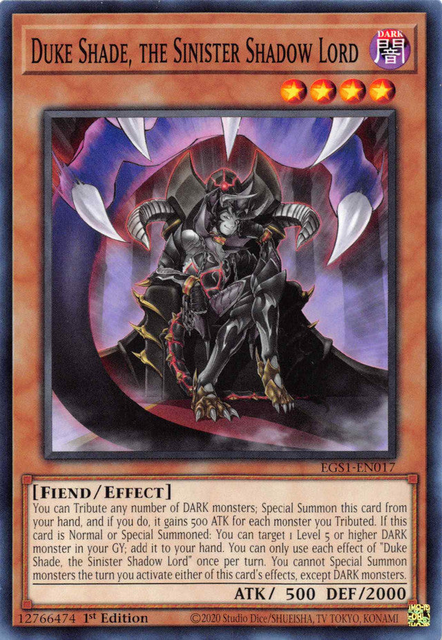 Duke Shade, the Sinister Shadow Lord [EGS1-EN017] Common | Card Merchant Takapuna