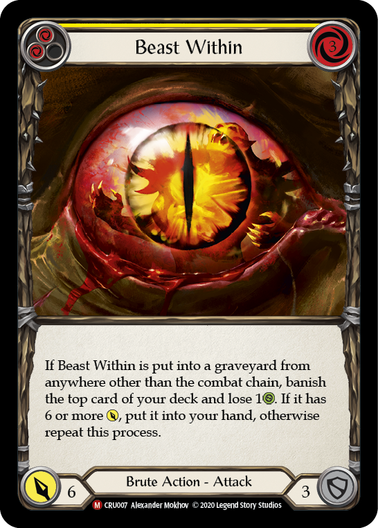 Beast Within [CRU007] (Crucible of War)  1st Edition Rainbow Foil | Card Merchant Takapuna