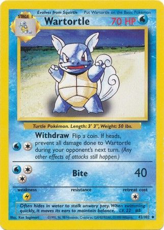 Wartortle (42/102) [Base Set Unlimited] | Card Merchant Takapuna