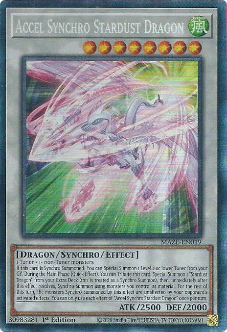 Accel Synchro Stardust Dragon [MAZE-EN019] Collector's Rare | Card Merchant Takapuna