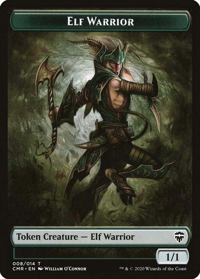 Elf Warrior // The Monarch Double-Sided Token [Commander Legends Tokens] | Card Merchant Takapuna