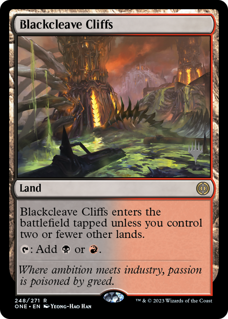 Blackcleave Cliffs (Promo Pack) [Phyrexia: All Will Be One Promos] | Card Merchant Takapuna