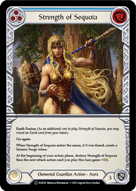 Strength of Sequoia (Blue) [U-ELE030] (Tales of Aria Unlimited)  Unlimited Rainbow Foil | Card Merchant Takapuna