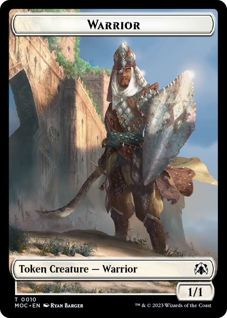 Warrior // Elspeth, Sun's Champion Emblem Double-Sided Token [March of the Machine Commander Tokens] | Card Merchant Takapuna