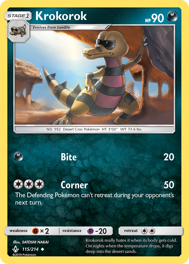 Krokorok (115/214) [Sun & Moon: Unbroken Bonds] | Card Merchant Takapuna