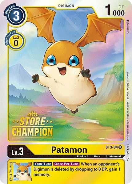 Patamon [ST3-04] (Store Champion) [Starter Deck: Heaven's Yellow Promos] | Card Merchant Takapuna