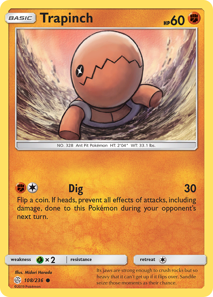 Trapinch (108/236) [Sun & Moon: Cosmic Eclipse] | Card Merchant Takapuna