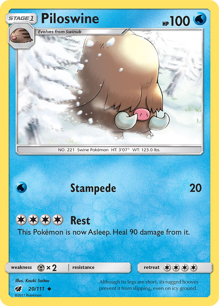 Piloswine (20/111) [Sun & Moon: Crimson Invasion] | Card Merchant Takapuna