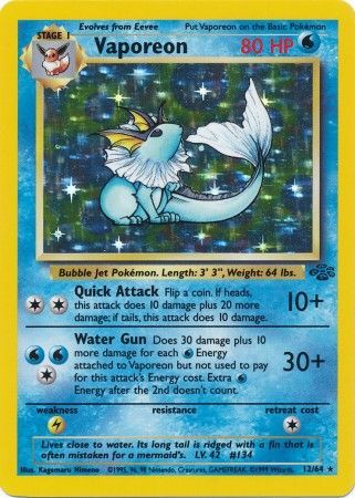 Vaporeon (12/64) [Jungle Unlimited] | Card Merchant Takapuna