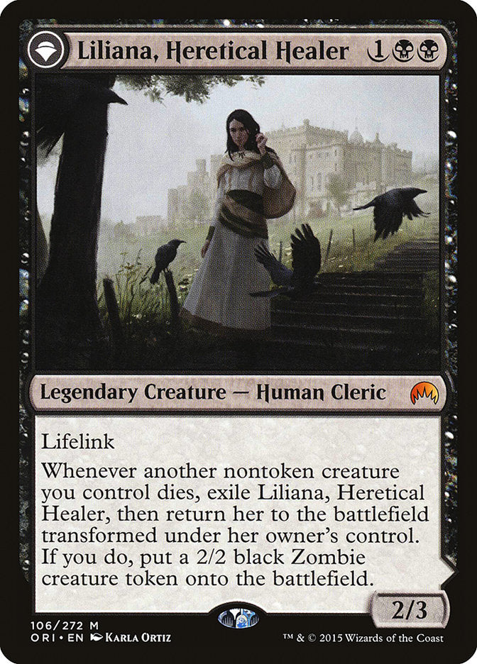 Liliana, Heretical Healer // Liliana, Defiant Necromancer [Magic Origins] | Card Merchant Takapuna