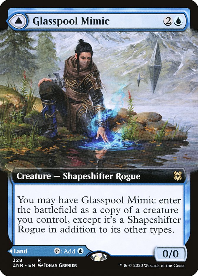 Glasspool Mimic // Glasspool Shore (Extended Art) [Zendikar Rising] | Card Merchant Takapuna