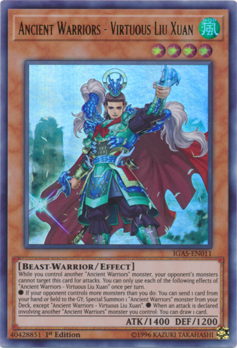 Ancient Warriors - Virtuous Liu Xuan [IGAS-EN011] Ultra Rare | Card Merchant Takapuna