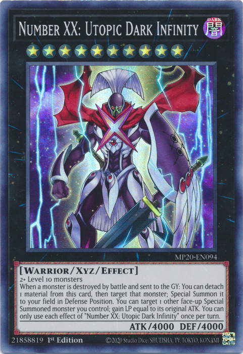 Number XX: Utopic Dark Infinity [MP20-EN094] Super Rare | Card Merchant Takapuna