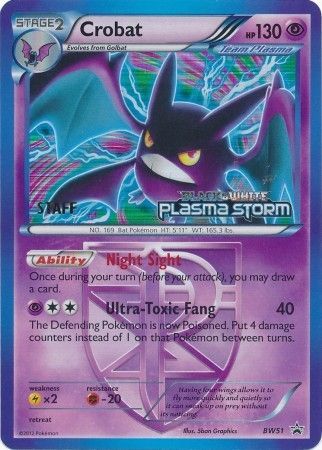 Crobat Team Plasma (BW51) (Staff Prerelease Promo) [Black & White: Black Star Promos] | Card Merchant Takapuna