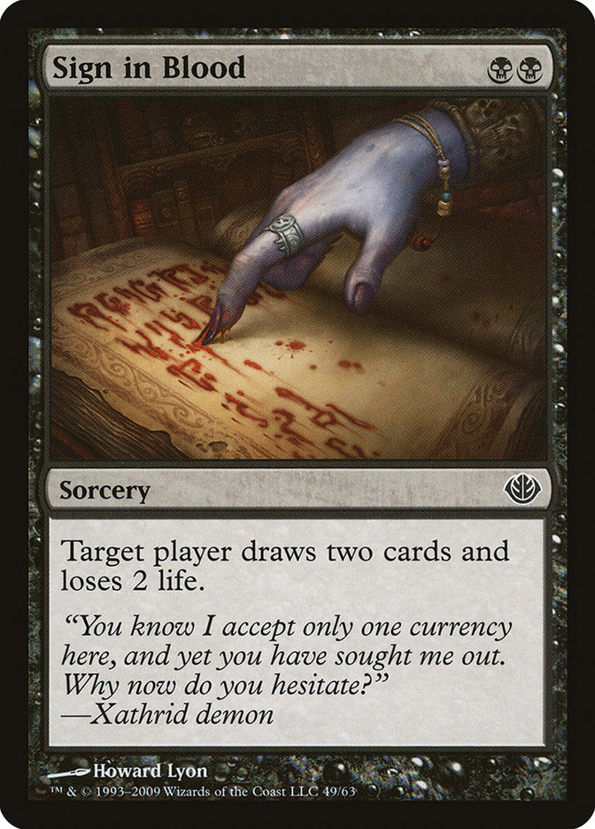 Sign in Blood [Duel Decks: Garruk vs. Liliana] | Card Merchant Takapuna