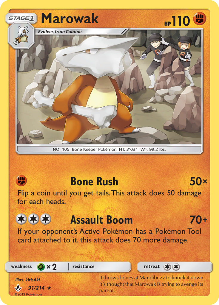 Marowak (91/214) [Sun & Moon: Unbroken Bonds] | Card Merchant Takapuna