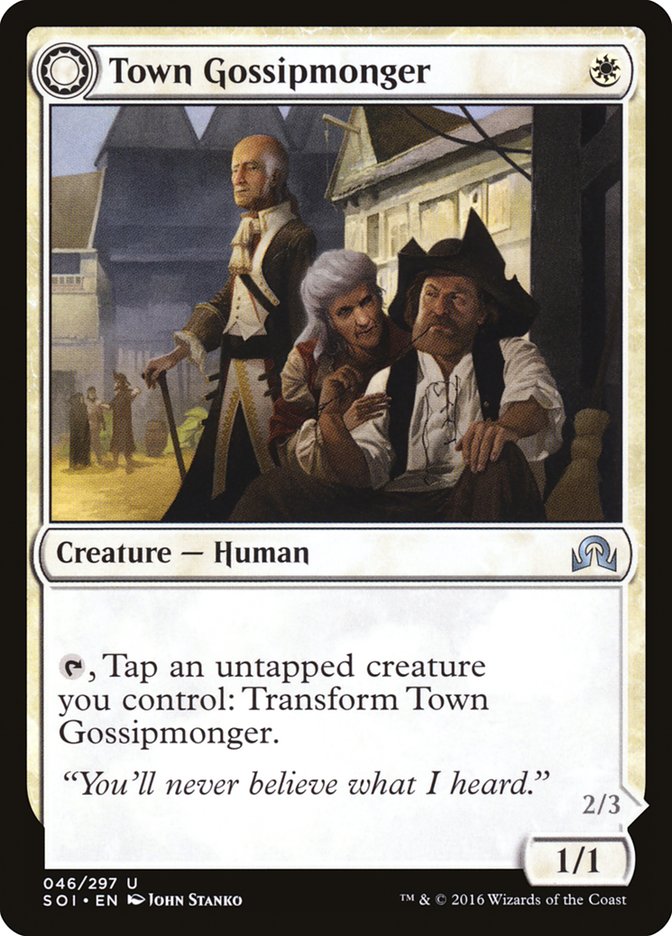 Town Gossipmonger // Incited Rabble [Shadows over Innistrad] | Card Merchant Takapuna