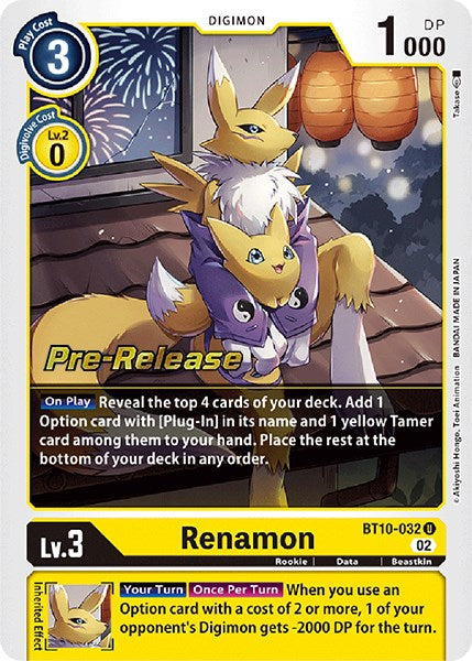 Renamon [BT10-032] [Xros Encounter Pre-Release Cards] | Card Merchant Takapuna