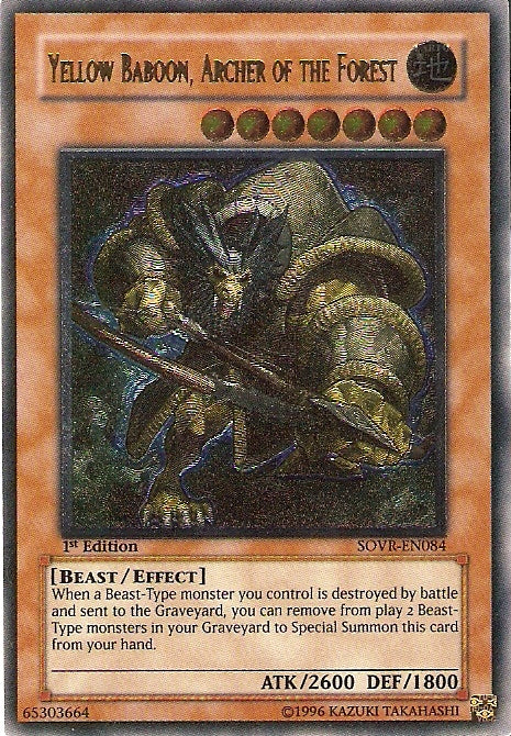 Yellow Baboon, Archer of the Forest [SOVR-EN084] Ultimate Rare | Card Merchant Takapuna