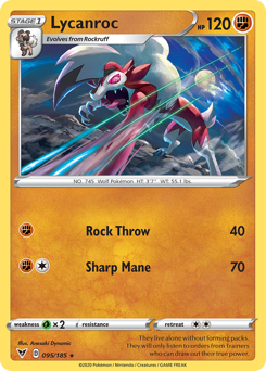 Lycanroc (095/185) [Sword & Shield: Vivid Voltage] | Card Merchant Takapuna